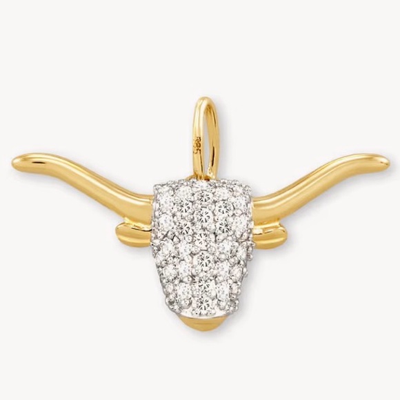 Kendra Scott Jewelry - Kendra Scott 0.1 CT Pave Longhorn 14k Yellow Gold Charm in White Diamond
